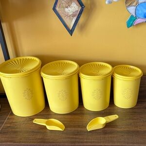 Tupperware vintage  Yellow Storage Container Set